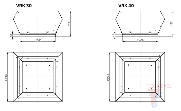 NED VRK 40/31-4D - основные габариты