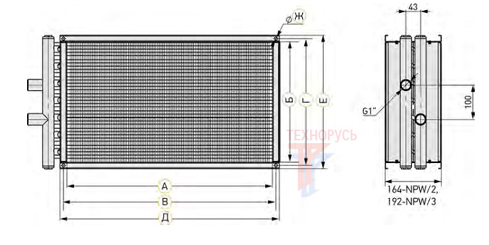 VERTRO NPW 40-20/2 - габаритные размеры